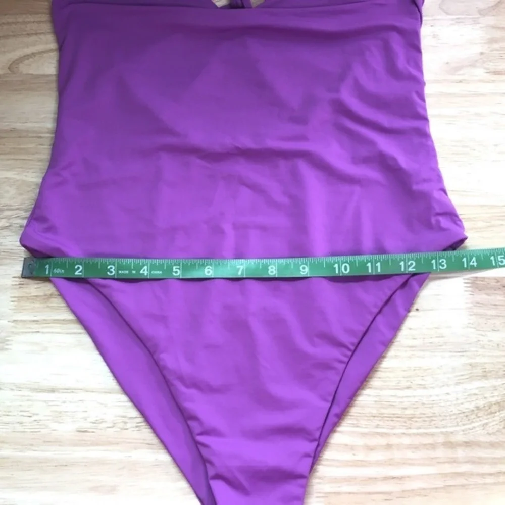 Bromelia Giovanna Braided Back One Piece‎ Swimsuit M Electric Orchid